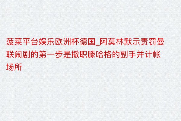 菠菜平台娱乐欧洲杯德国_阿莫林默示责罚曼联闹剧的第一步是撤职滕哈格的副手并计帐场所